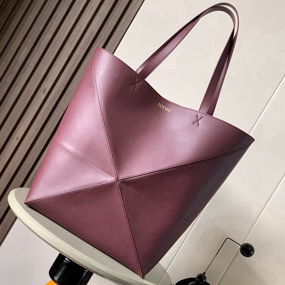 2-64.jpg LOEWE XL Puzzle Fold tote in shiny calfskin(HIGH-END GRADE)
