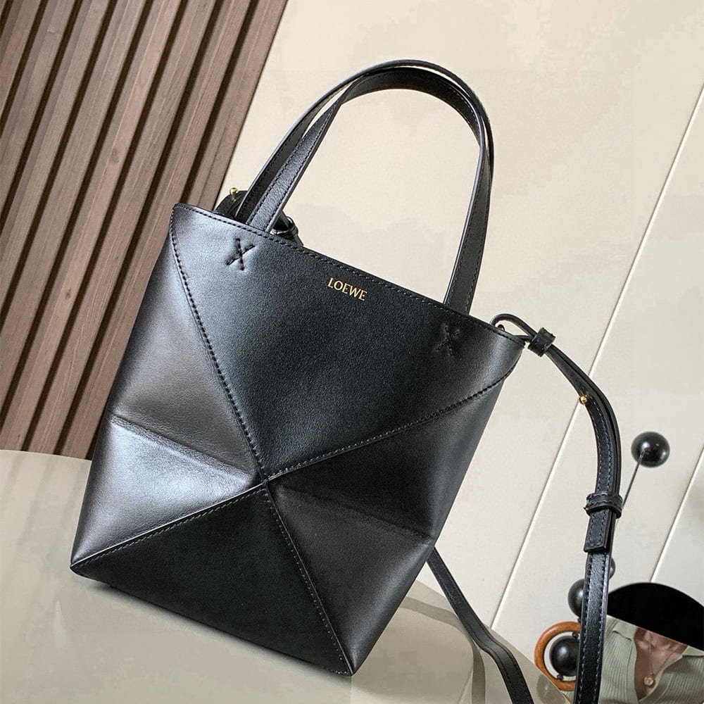 2-71.jpg LOEWE Mini Puzzle Fold tote in shiny calfskin(HIGH-END GRADE)