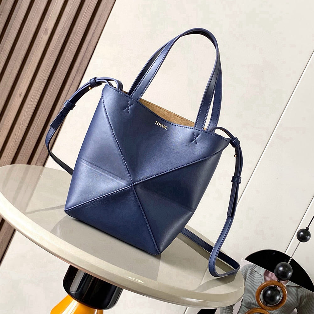 2-74.jpg LOEWE Mini Puzzle Fold tote in shiny calfskin(HIGH-END GRADE)