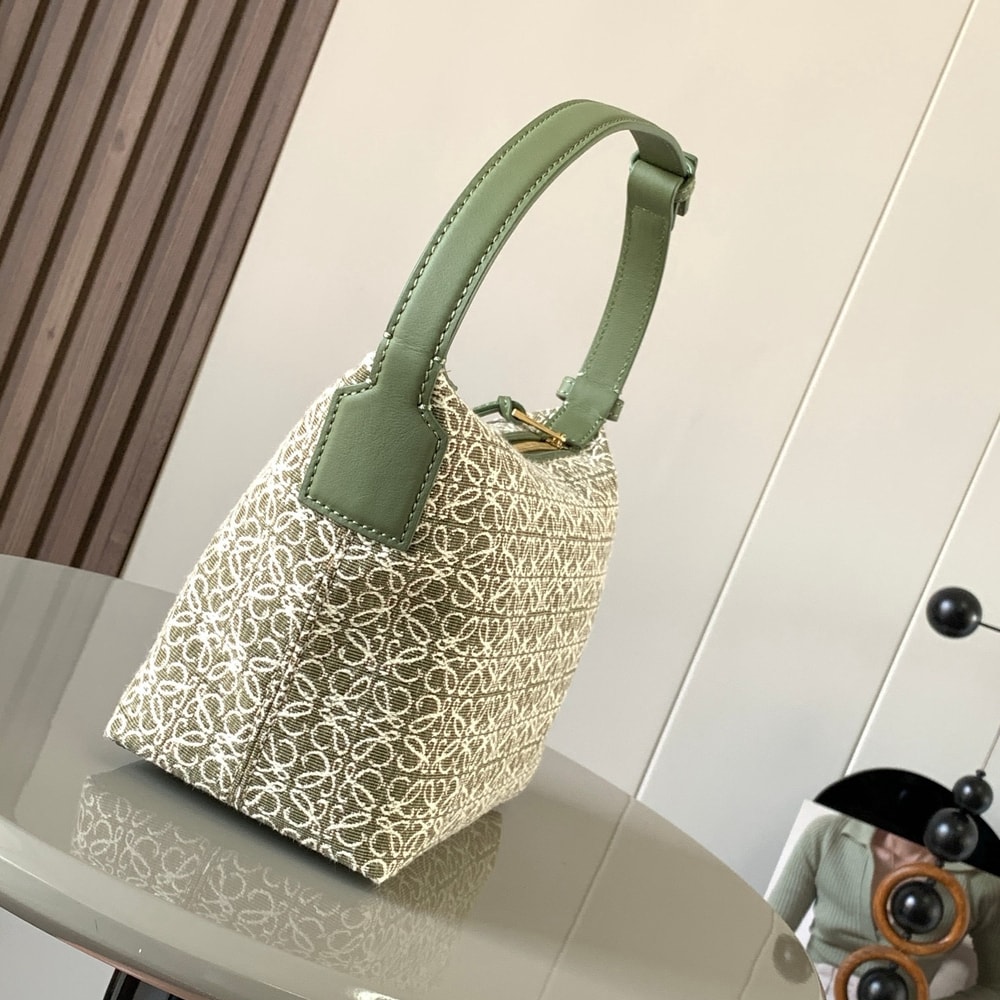 3-136.jpg LOEWE Jacquard Anagram Calfskin Small Cubi Bag(HIGH-END GRADE)