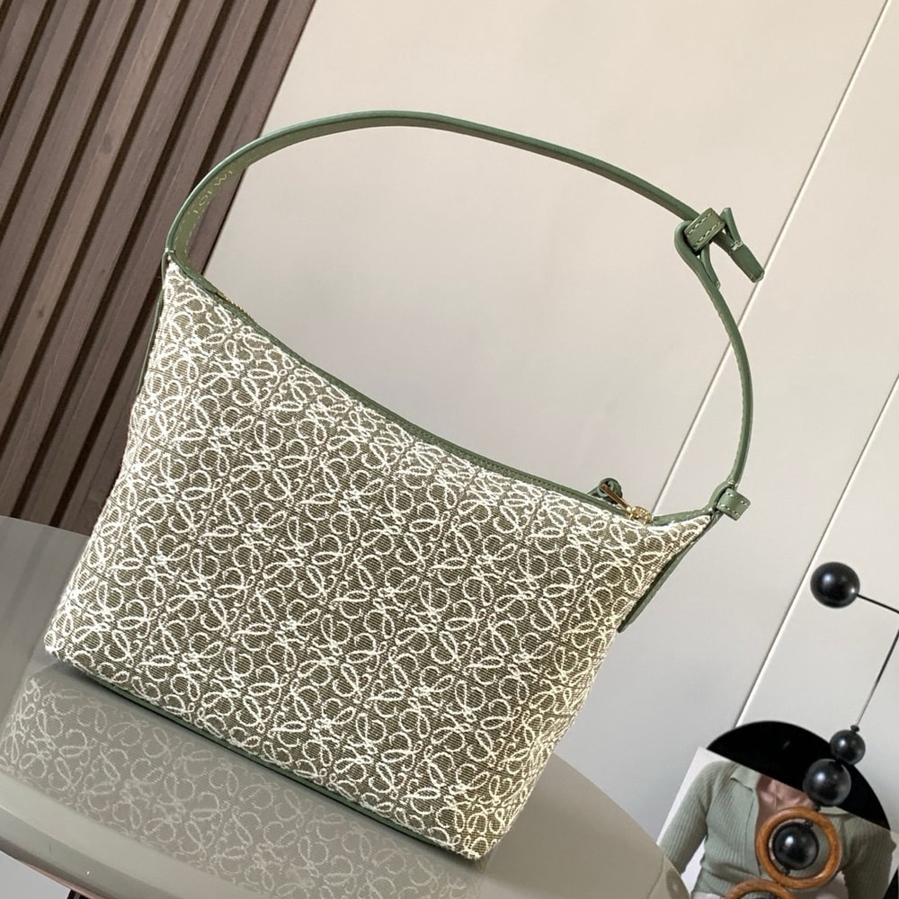 4-136.jpg LOEWE Jacquard Anagram Calfskin Small Cubi Bag(HIGH-END GRADE)
