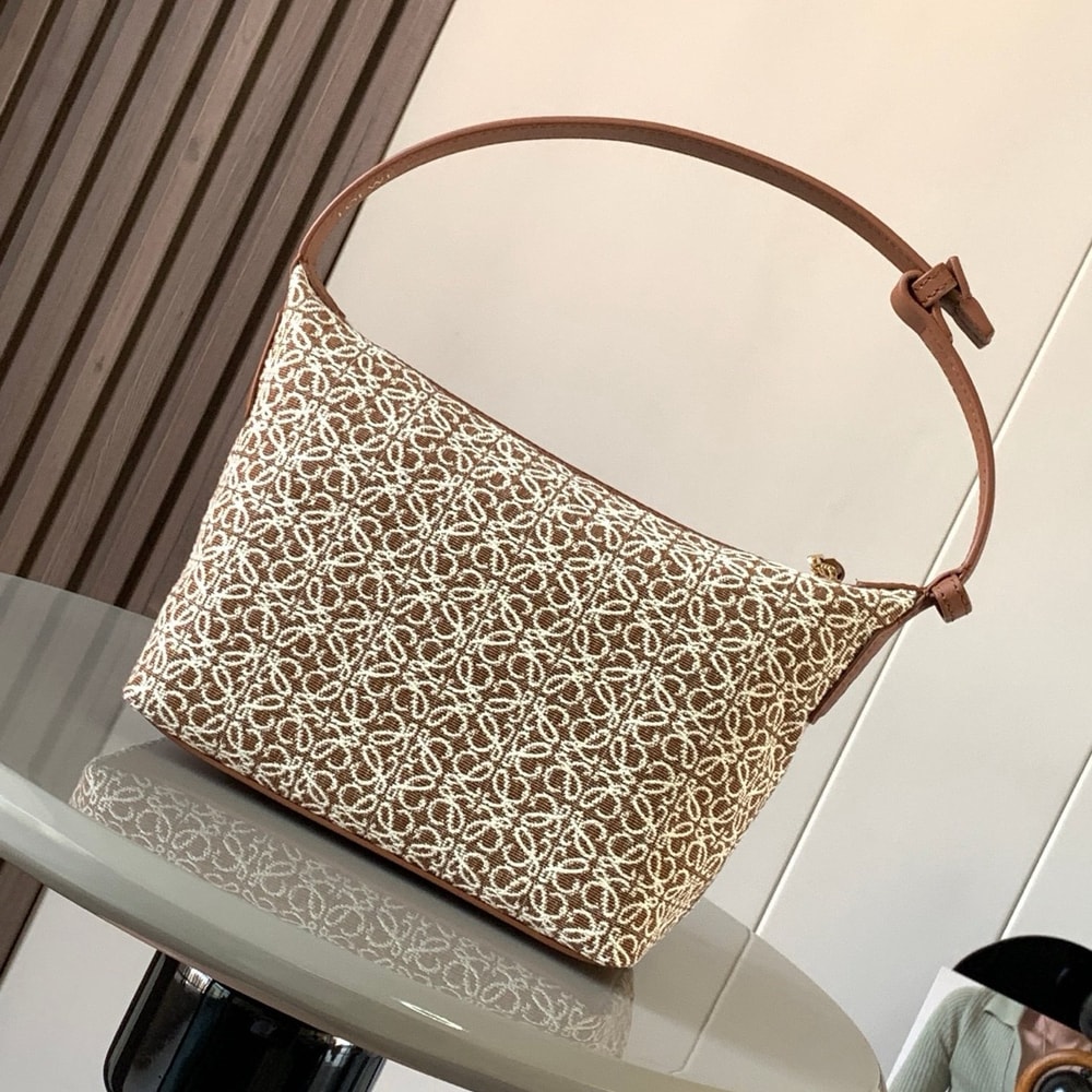 4-139.jpg LOEWE Jacquard Anagram Calfskin Small Cubi Bag(HIGH-END GRADE)