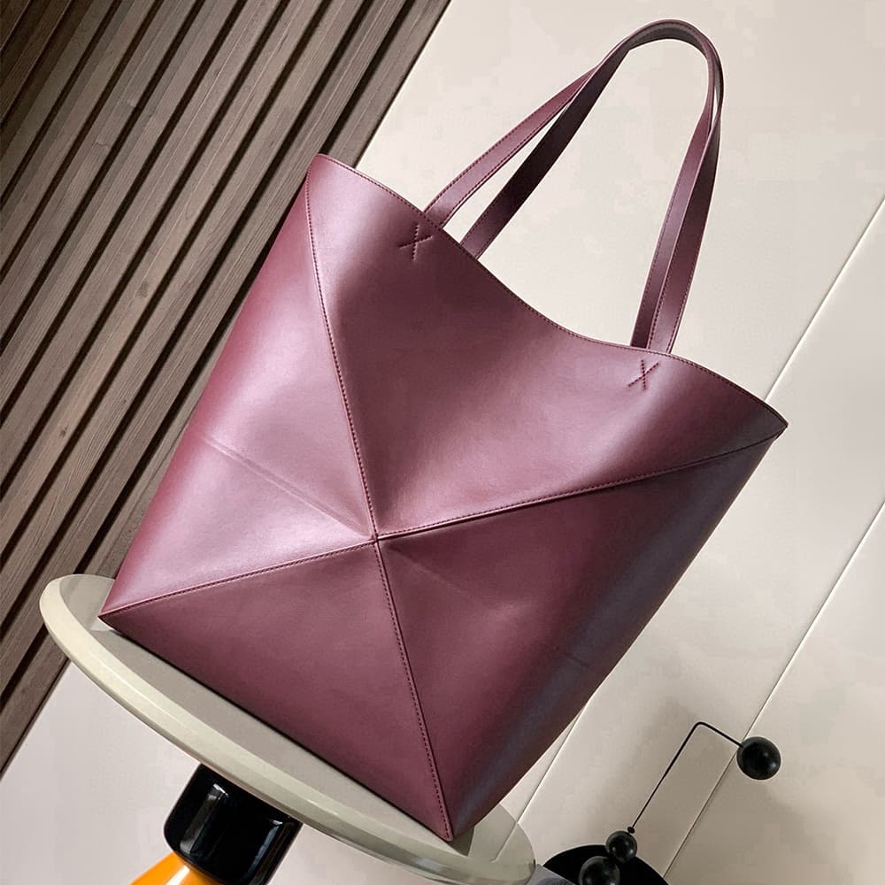 4-64.jpg LOEWE XL Puzzle Fold tote in shiny calfskin(HIGH-END GRADE)
