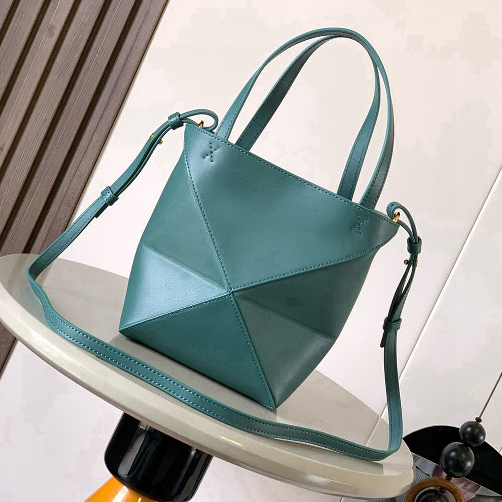 4-76.jpg LOEWE Mini Puzzle Fold tote in shiny calfskin(HIGH-END GRADE)