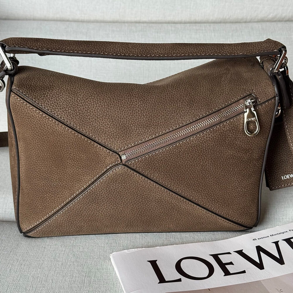 5-993.jpg LOEWE Puzzle small textured-nubuck shoulder bag(TAX-FREE GRADE)