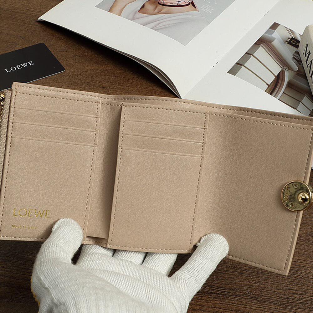 6-371-1.jpg Loewe Pebble small vertical wallet in shiny nappa calfskin(HIGH-END GRADE)