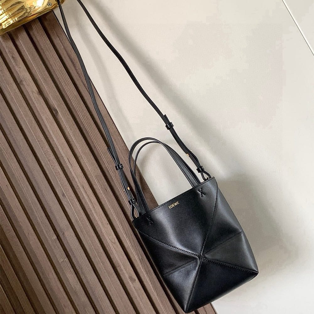 6-71.jpg LOEWE Mini Puzzle Fold tote in shiny calfskin(HIGH-END GRADE)